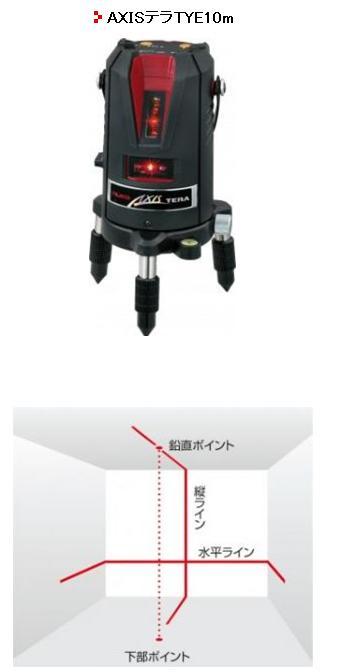 タジマ レーザー高輝度TERA墨出器[AXISテラKYR10m]AXT-TYE / 建築金物