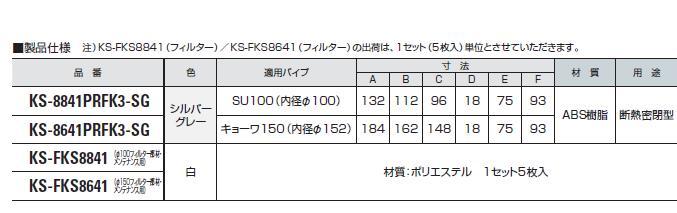 ナスタ (旧 ｷｮｰﾜﾅｽﾀ）プッシュ式レジスター断熱密閉型(花粉除去用フィルター付)KS-8841PRFK3-SG・KS-8641PRFK3-SG  / 秋本勇吉商店 WEBショップ