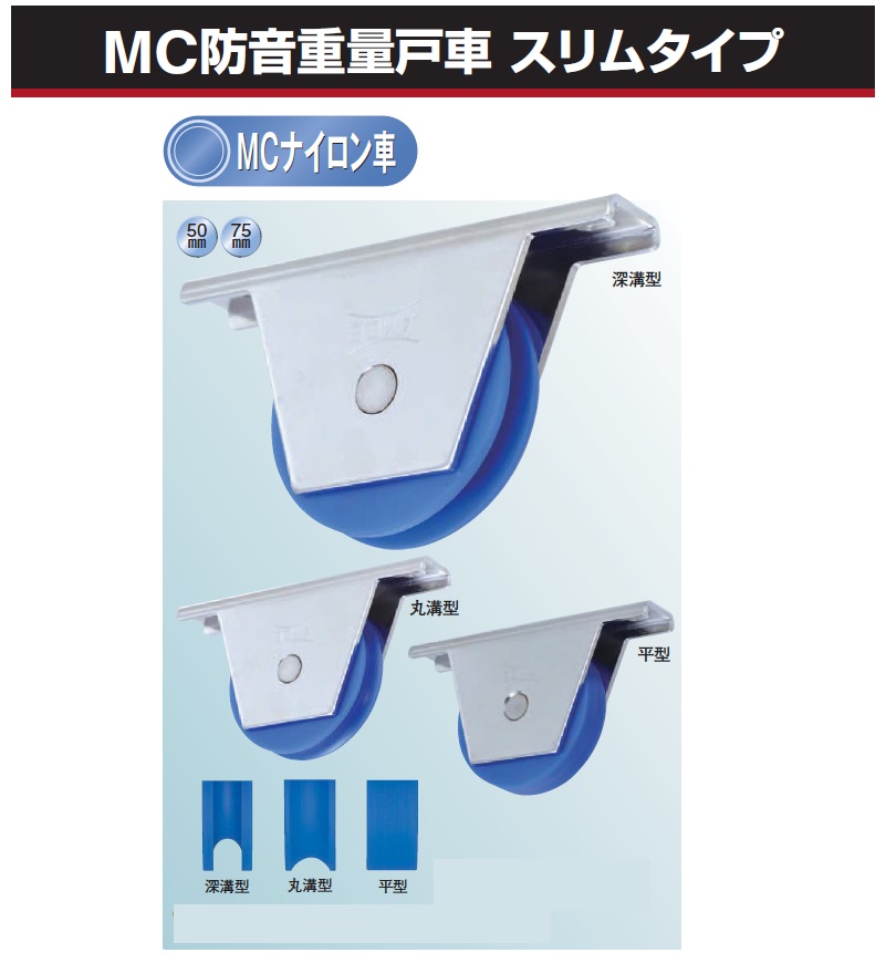 ヨコヅナ ロタ・MC防音重量戸車 90mm V型(1個) 品番：WMS-0905 - 1