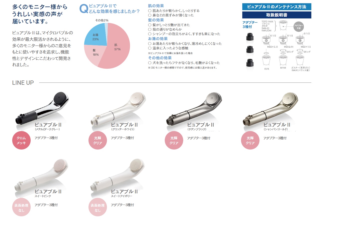 オーラテック マイクロバブルシャワー[ピュアブルⅡ］ / 建築金物通販